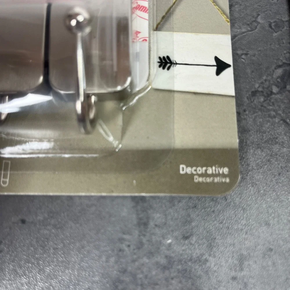 16 EA 3M Command Small Brushed Nickel‎ Decorative Hooks Damage Free 1lb Capacity